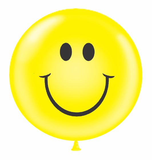 17" Latex Balloons - Tuf-Tex® Smiley Face (Yellow w/ Black ink) : 50 Count