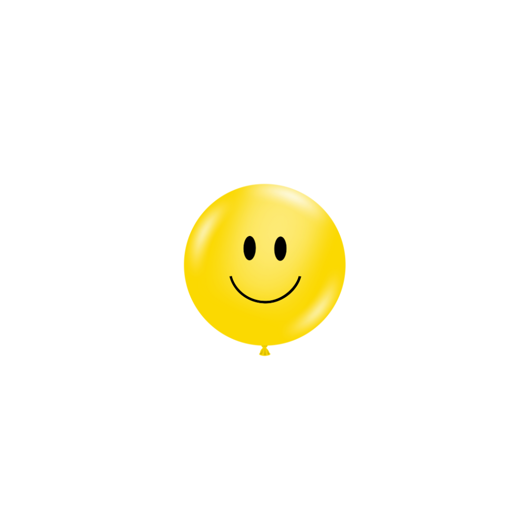 17" Latex Balloons #17808 Tuf-Tex® SMILEY IMPRINT: 25 Count  