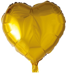 18" Mylar Gold Heart 10 Pack